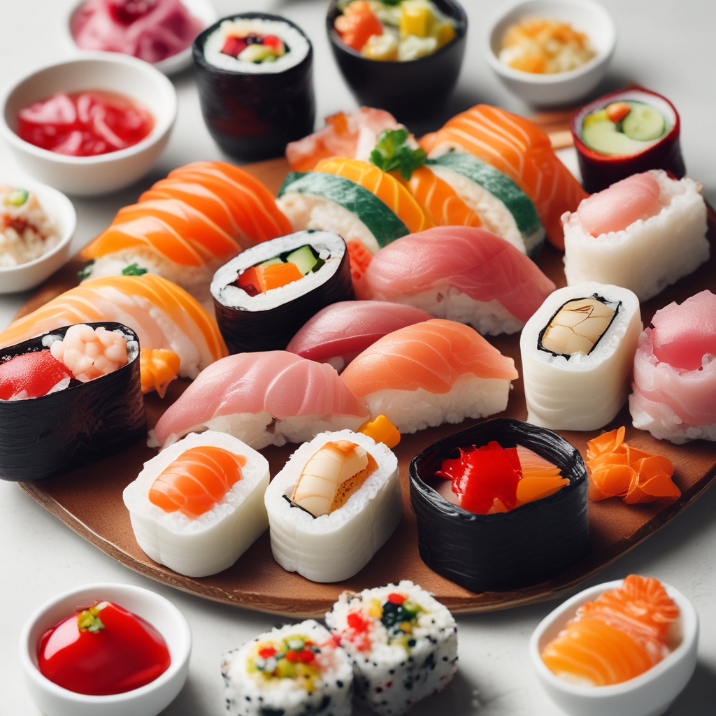 Delicious plate of sushi